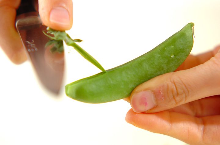 簡単スナップエンドウ お弁当にも！豚肉のり炒め by増田 知子さんの作り方1