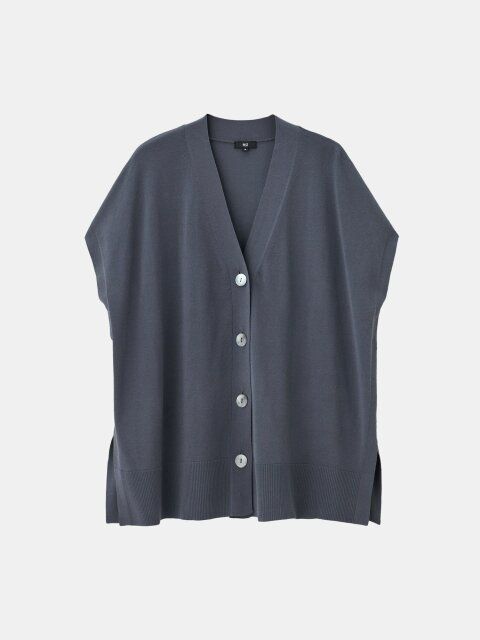 PLSTのコットンアセテートブレンドジレカーディガン