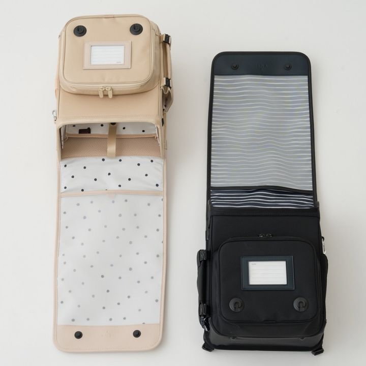 イエナンファンのランドセルリュックの中面はドットとボーダー柄