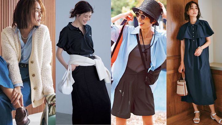 気温27度の日におすすめコーデ4つのコラージュ画像