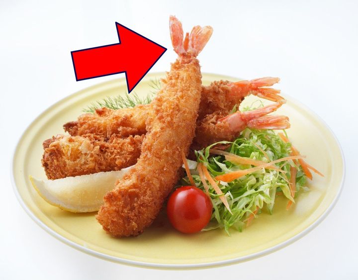 エビフライの「しっぽ」食べる？ 食べない？