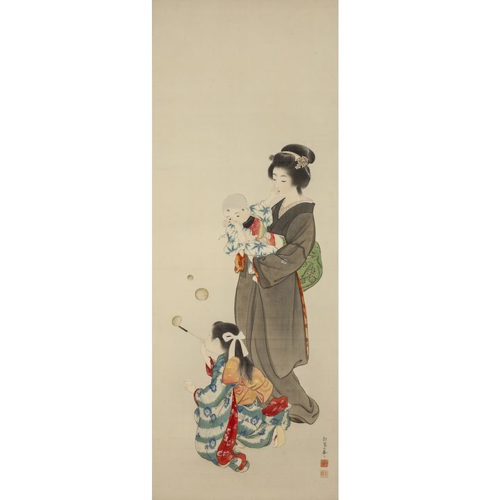 上村松園《姉妹》