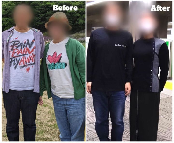 ダイエット前後のよめさん夫婦