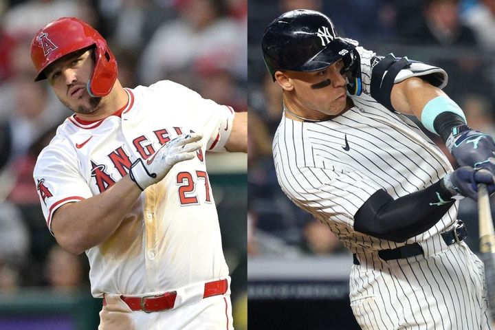 マイク・トラウト（左）とアーロン・ジャッジ（C）ロイター