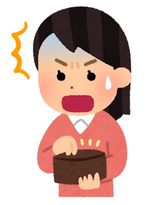 絵に描いた餅のイラスト（男性）