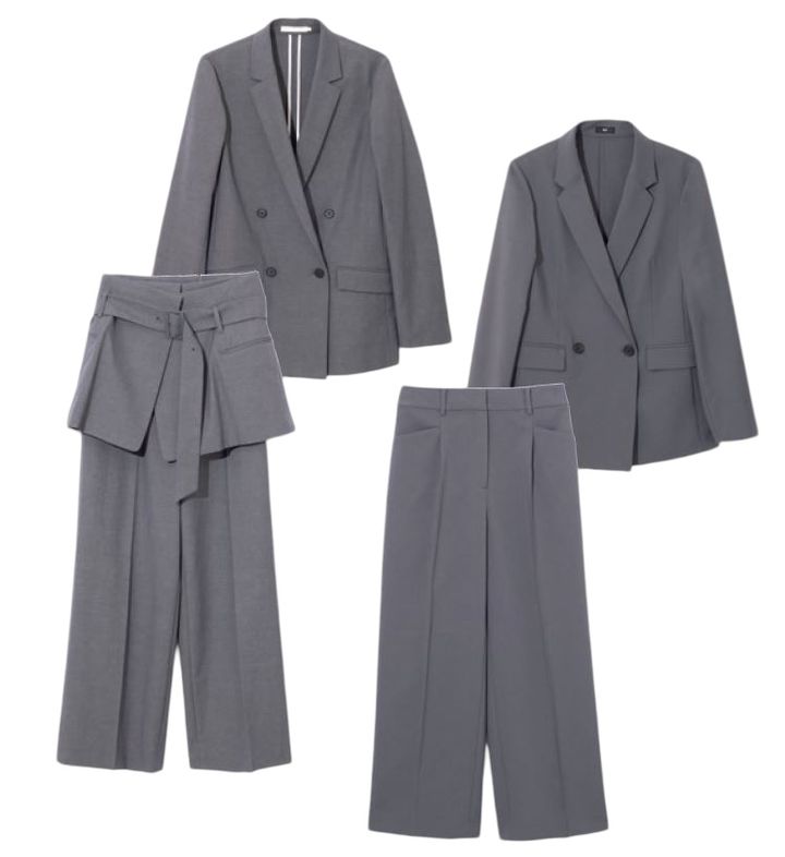 グレーのパンツスーツ