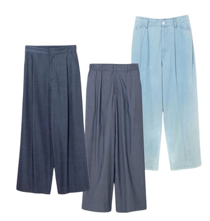 デニム見えストレートパンツ