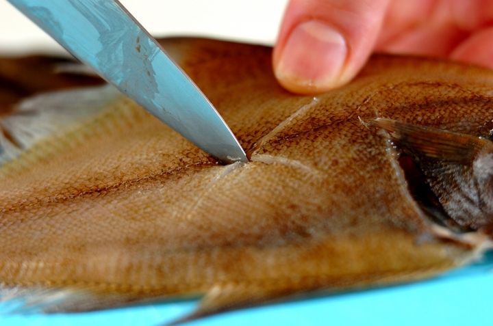 カレイの唐揚げの下準備1