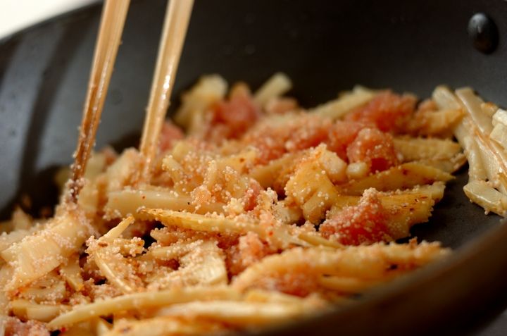 タケノコの明太子炒めの作り方1