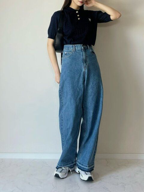 ワイドデニムコーデ1