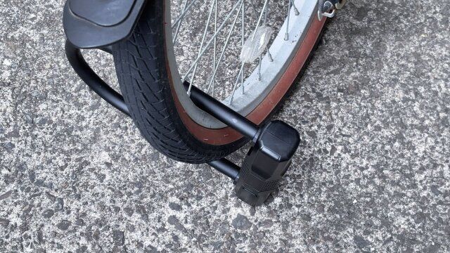 ダイソーU字ロック550円自転車