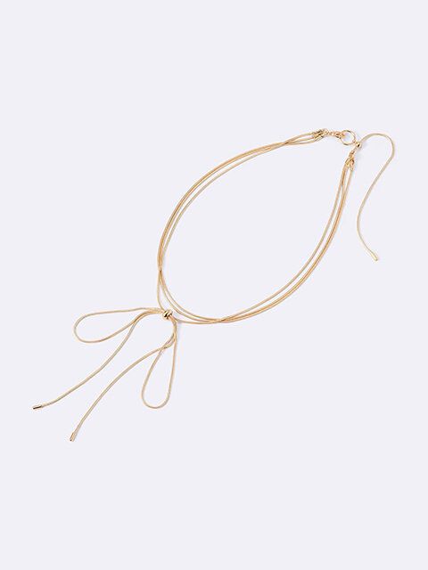 GU スネークチェーンリボンネックレス GOLD