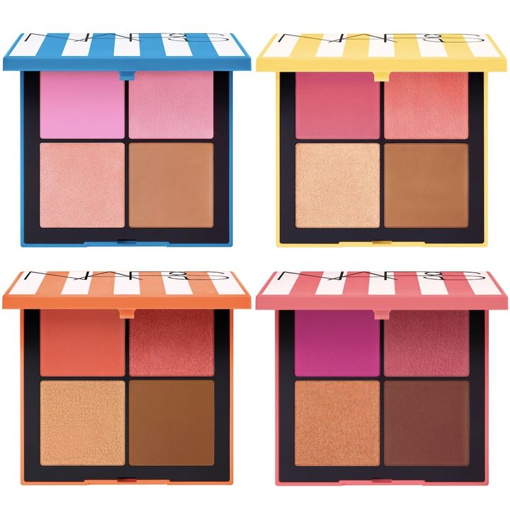 ホットエスケープ チークパレット 〈上左から〉Ⅰ、Ⅱ、〈下左から〉Ⅲ、Ⅳ（ともにナーズオフィシャルサイト、取扱ECサイト限定色） 各￥7,260（すべて6月11日より限定発売）