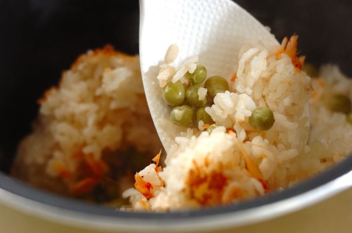豆と桜エビのご飯の作り方2