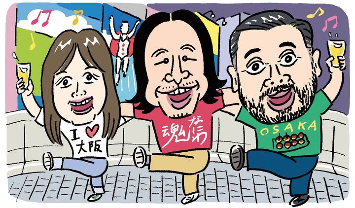 東カレ編集・髙橋、Meets Regional編集長・松尾氏、東カレ編集長・日紫喜のイラスト