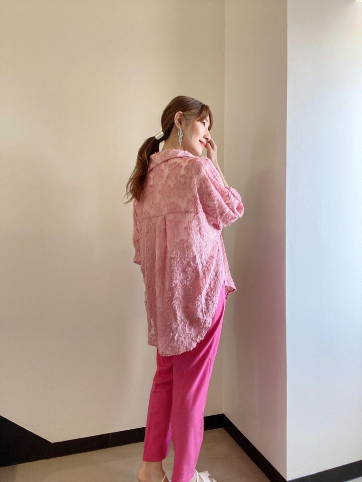 画像: ピンクの濃淡コーデ