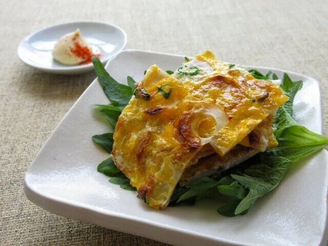 輪切りちくわの卵焼き