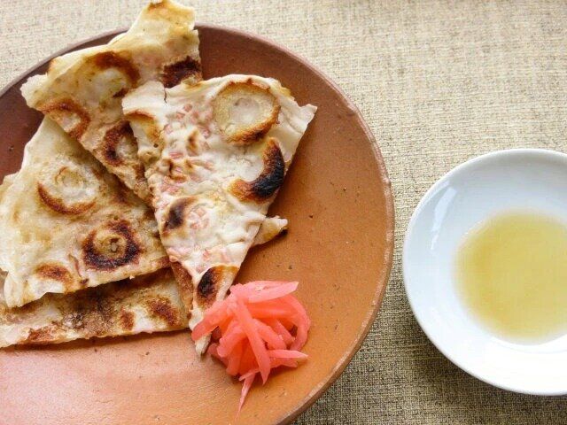 輪切りちくわと紅生姜のパリパリ焼き