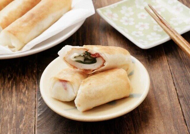 ちくわの梅しそ春巻き