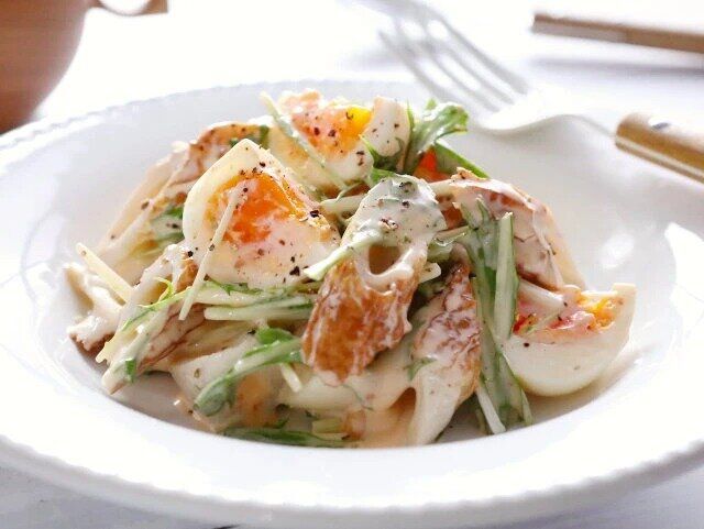 ちくわとゆで卵のスイチリマヨサラダ