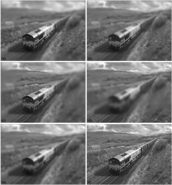 「ぼかし無し」に加え、5つのぼかし加工のパターンが試された