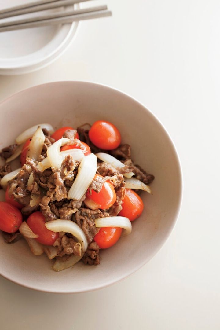 牛肉とミニトマトの甘辛煮