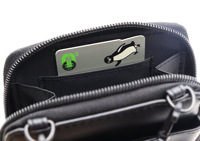 くぼたびお財布スマホショルダーバッグ三脚自立内ポケット