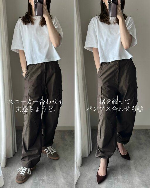 ユニクロのワイドフィットカーゴパンツ着こなし2