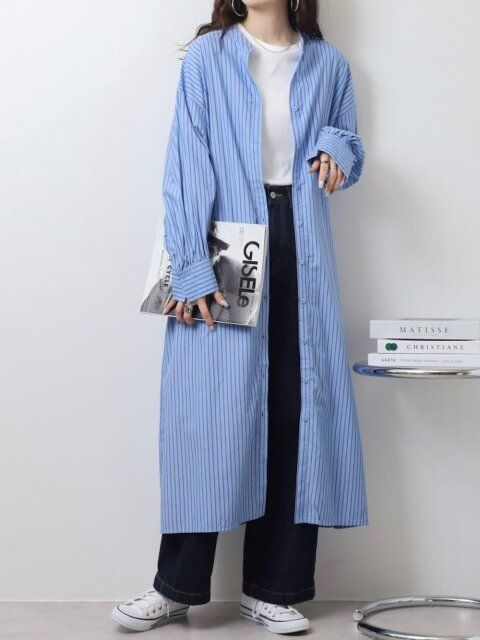 シャツワンピースコーデ1