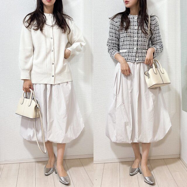 ニットカーデはコンパクトが◎