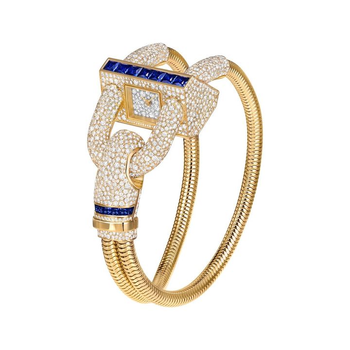 「カデナ ウォッチ」（YG×ダイヤモンド×ブルーサファイア、クォーツ）￥28,512,000 ※2025年11月発売予定／VAN CLEEF & ARPELS