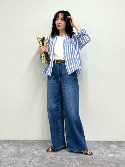 ストライプシャツコーデ3