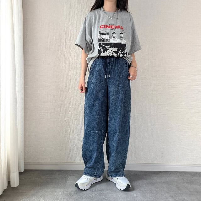 デニムドロストバレルPを着たコーデ