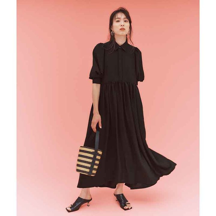 楽ちんシフォンワンピコーデ