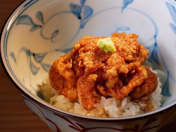 恵比寿『天ぷら北川』の白エビのかき揚げ天丼