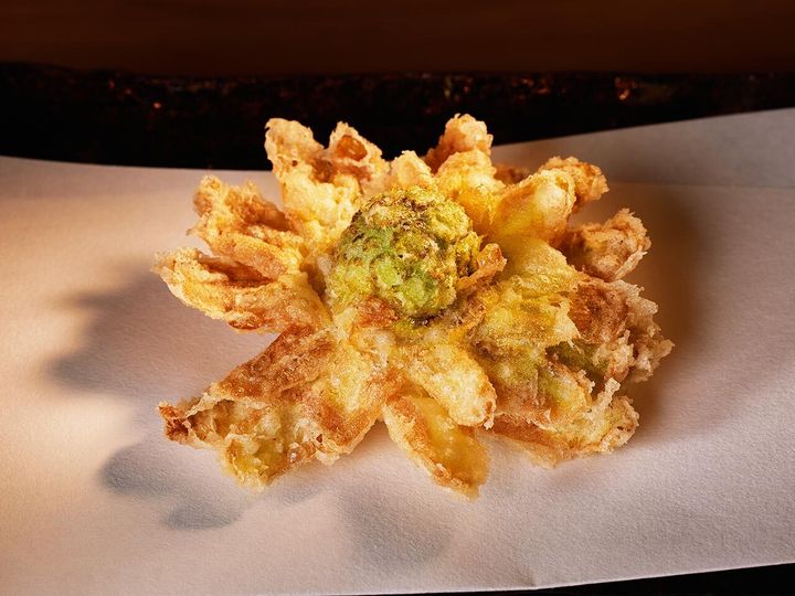 恵比寿『天ぷら北川』のふきのとうの天ぷら