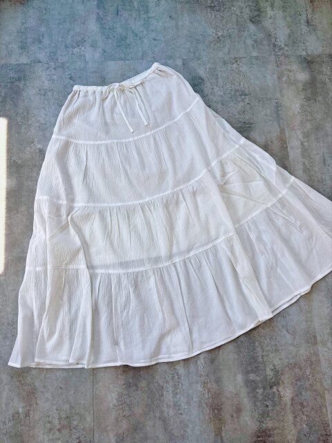 GU ティアードマキシスカート OFF WHITE