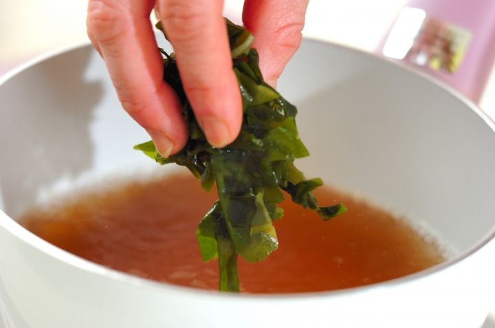 ワカメのかきたま汁の作り方1