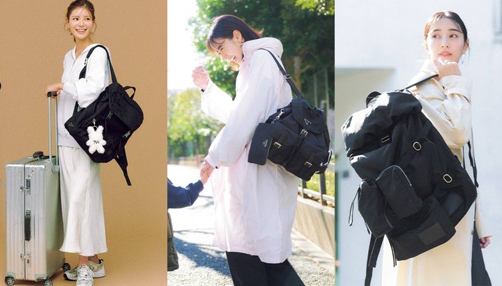 黒リュックコーデ3種