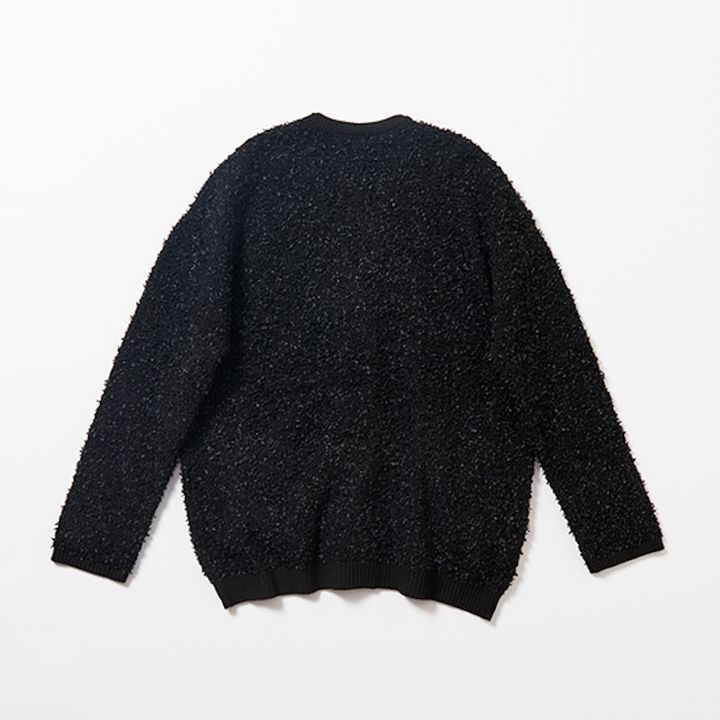 [THREE SQUARE]テープヤーンニットカーディガン黒2