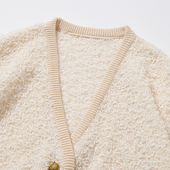 [THREE SQUARE]テープヤーンニットカーディガン_エクリュ4