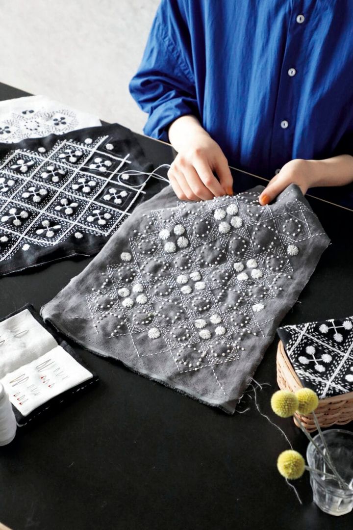 「サシコステッチ巾着キット」