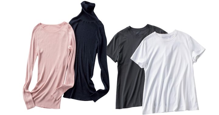 カオスのクルーネックニットとタートルニットと半袖Tシャツ