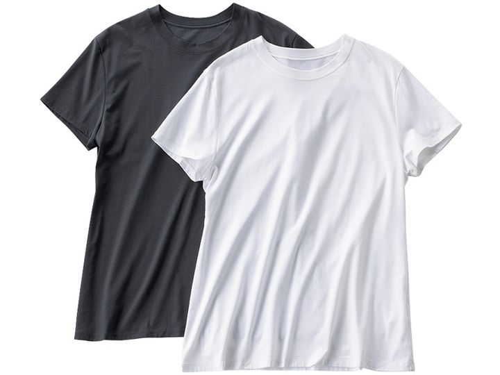 カオスの白とグレーの半袖Tシャツ