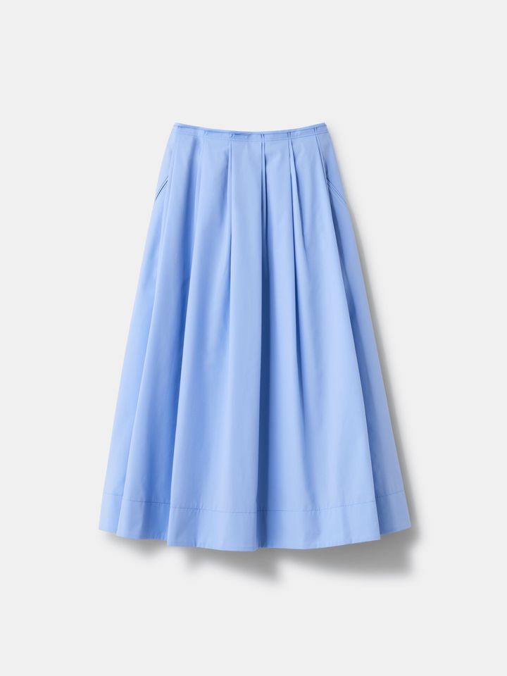 コットンブレンドダブルタックフレアスカート ¥15,000