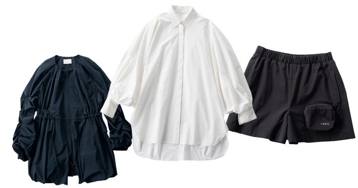 ルフィルの白ブラウスとブラウゾンとショートパンツ