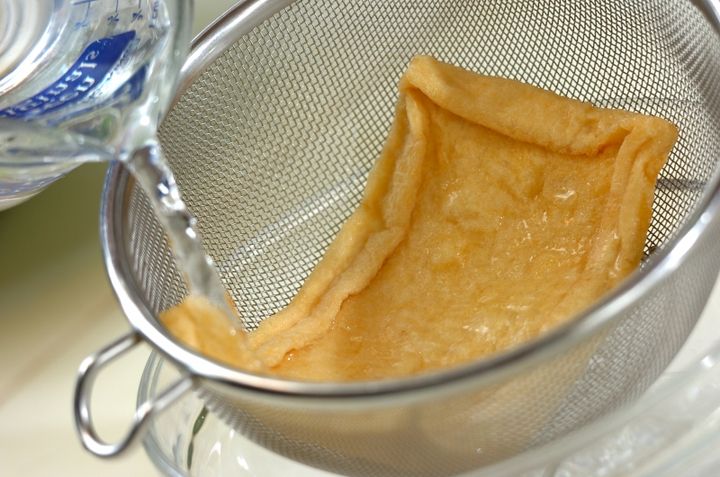 しらたきとお揚げさんの煮物の下準備2