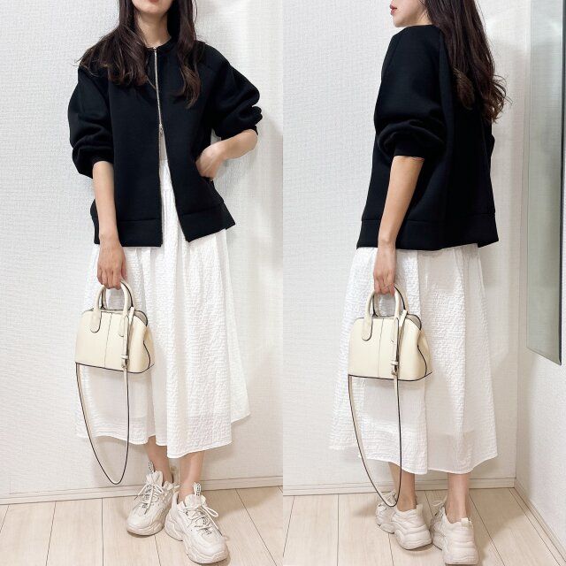スウェット合わせも可愛い