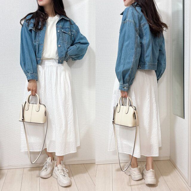 デニムジャケットでお出かけコーデ