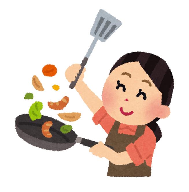 料理をするお母さんのイラスト | かわいいフリー素材集 いらすとや